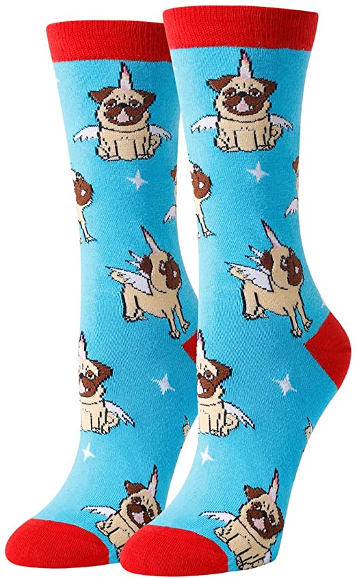HAPPYPOP Funny Unicorn Gifts Pig Gifts for Women Girls, Novelty Unicorn Socks Pig Rainbow Fox Giraffe Socks Animal Gifts