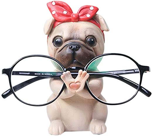 Puppy Dog Glasses Holder Stand Eyeglass Retainers Sunglasses Display Cute Animal Design Decoration Pug