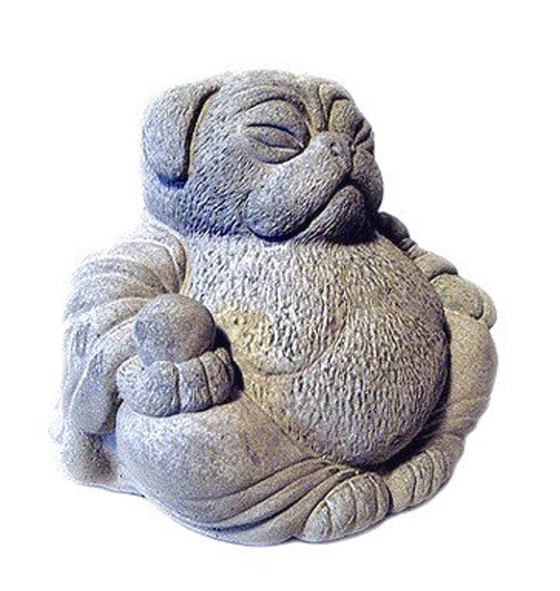 Zen PUG Dog Buddha Garden Art Statue Sculpture by Tyber Katz- Pug Lover Gift